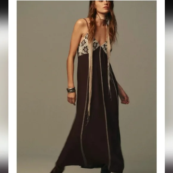 Zara Embroidered Midi Strappy Dress - Picture 1 of 7